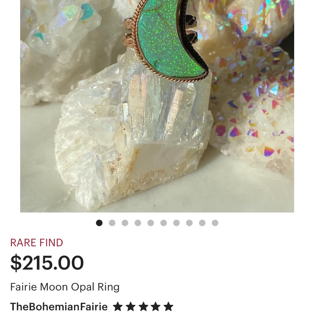 Moon ring and fire opal